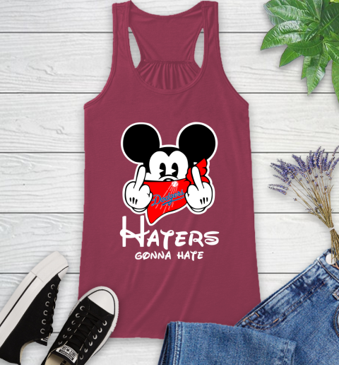 MLB Los Angeles Dodgers Haters Gonna Hate Mickey Mouse Disney Baseball T Shirt_000 Racerback Tank 7