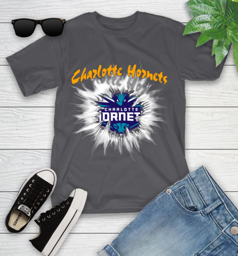 Charlotte Hornets NBA Basketball Rip Sports Youth T-Shirt 6
