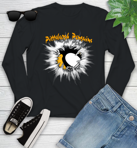 Pittsburgh Penguins NHL Hockey Adoring Fan Rip Sports Youth Long Sleeve