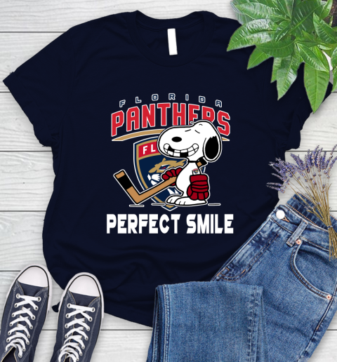 NHL Florida Panthers Snoopy Perfect Smile The Peanuts Movie Hockey T Shirt Women's T-Shirt 2