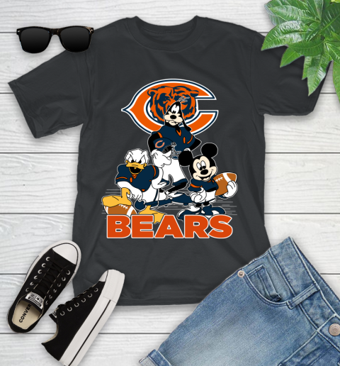 NFL Chicago Bears Mickey Mouse Donald Duck Goofy Football Shirt Youth T-Shirt