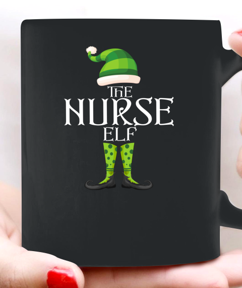 Nurse Elf Matching Christmas Pajamas Family Group Eve Party Ceramic Mug 11oz