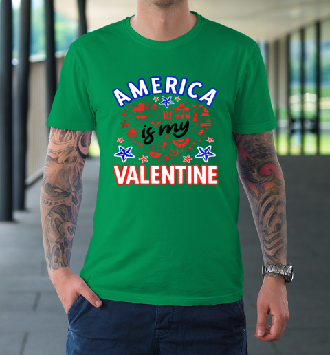 America is My Valentine Proud American Heart USA T-Shirt 13