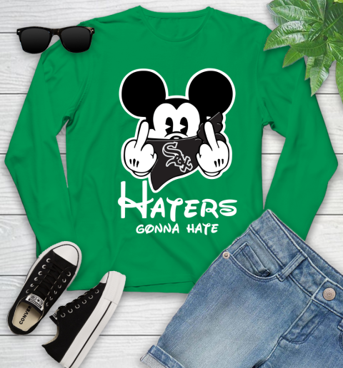 MLB Chicago White Sox Haters Gonna Hate Mickey Mouse Disney Baseball T Shirt_000 Youth Long Sleeve 7
