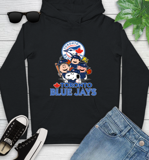 MLB Toronto Blue Jays Snoopy Charlie Brown Woodstock The Peanuts Movie Baseball T Shirt_000 Youth Hoodie