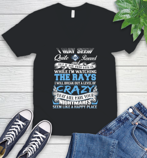 Tampa Bay Rays MLB Baseball Don't Mess With Me While I'm Watching My Team V-Neck T-Shirt