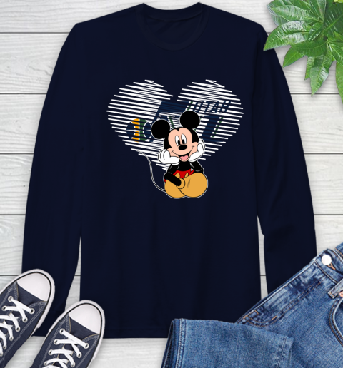 NBA Utah Jazz The Heart Mickey Mouse Disney Basketball Long Sleeve T-Shirt 3