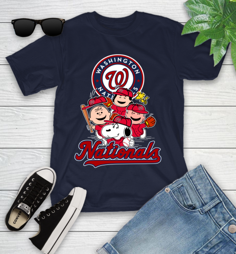 MLB Washington Nationals Snoopy Charlie Brown Woodstock The Peanuts Movie Baseball T Shirt_000 Youth T-Shirt 2