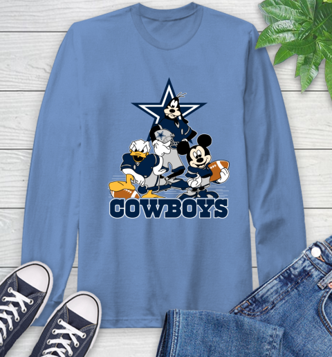 NFL Dallas Cowboys Mickey Mouse Donald Duck Goofy Football Shirt Long Sleeve T-Shirt 12