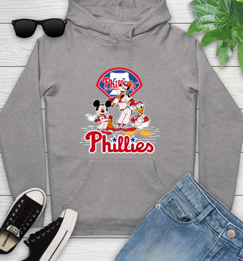 MLB Philadelphia Phillies Mickey Mouse Donald Duck Goofy Baseball T Shirt Youth Hoodie 6
