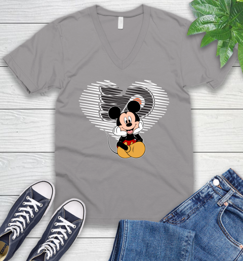 NHL Philadelphia Flyers The Heart Mickey Mouse Disney Hockey V-Neck T-Shirt 3