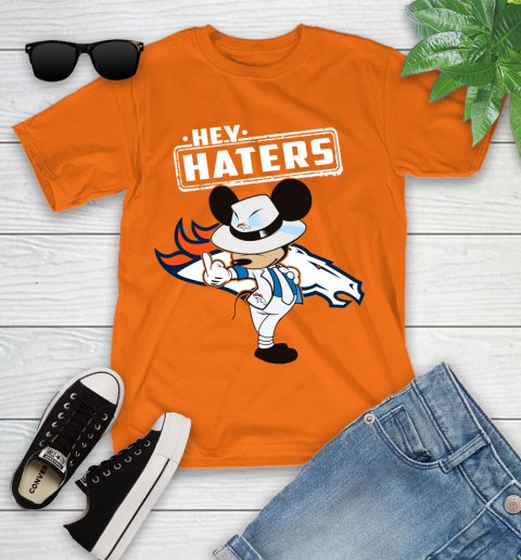 NFL Hey Haters Mickey Football Sports Denver Broncos Youth T-Shirt 9