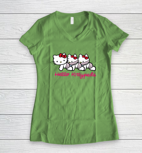 Hello Kittypede The Human Centipede Women's V-Neck T-Shirt 4