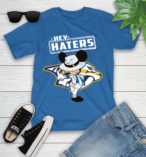 NHL Hey Haters Mickey Hockey Sports Nashville Predators Youth T-Shirt 12