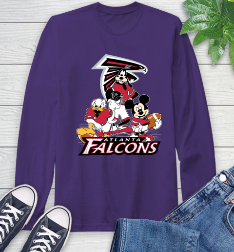 NFL Atlanta Falcons Mickey Mouse Donald Duck Goofy Football Shirt Long Sleeve T-Shirt 5
