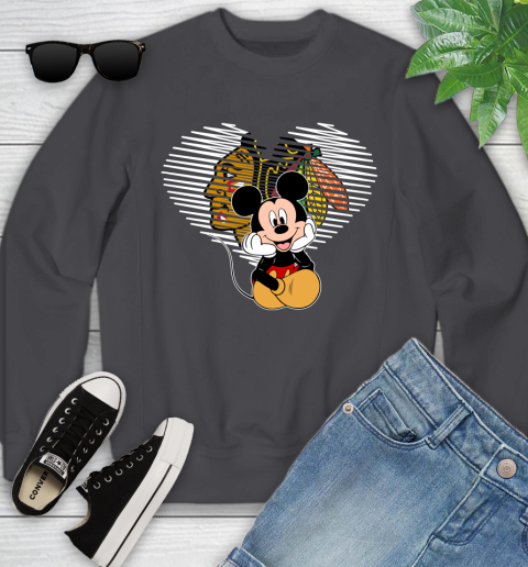 NHL Chicago Blackhawks Carolina Hurricanes The Heart Mickey Mouse Disney Hockey Youth Sweatshirt 5
