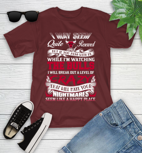 Chicago Bulls NBA Basketball Don't Mess With Me While I'm Watching My Team Youth T-Shirt 14