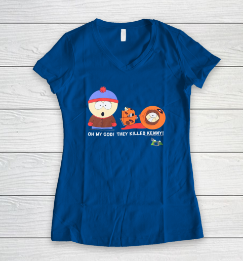 Oh My God They Killed Kenny Shirt South Park Adult Cartoon Women's V-Neck T-Shirt 5