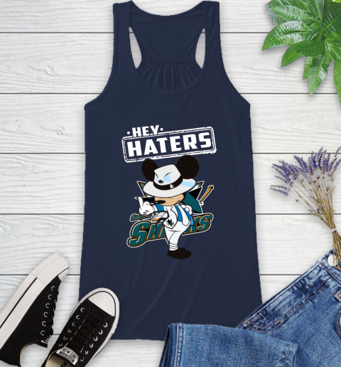 NHL Hey Haters Mickey Hockey Sports San Jose Sharks Racerback Tank 9