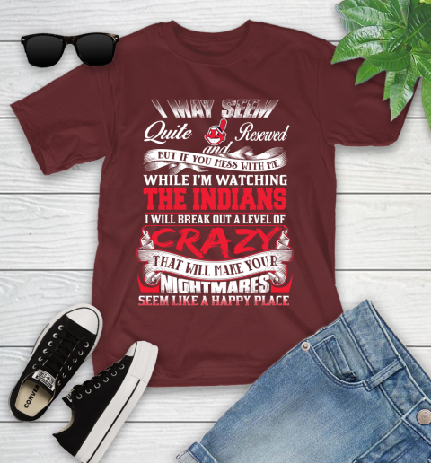 Cleveland Indians MLB Baseball Don't Mess With Me While I'm Watching My Team Youth T-Shirt 14
