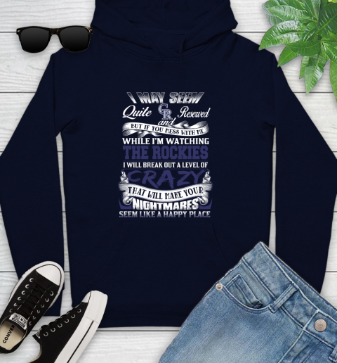 Colorado Rockies MLB Baseball Don't Mess With Me While I'm Watching My Team Youth Hoodie 3