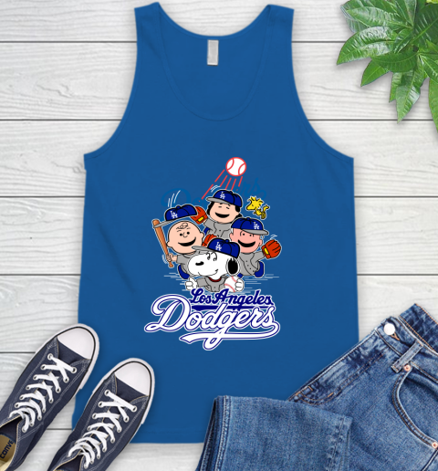 MLB Los Angeles Dodgers Snoopy Charlie Brown Woodstock The Peanuts Movie Baseball T Shirt_000 Tank Top 4