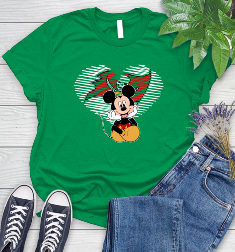 NFL Tampa Bay Buccaneers The Heart Mickey Mouse Disney Football T Shirt_000 Women's T-Shirt 9