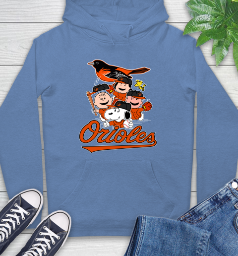 MLB Baltimore Orioles Snoopy Charlie Brown Woodstock The Peanuts Movie Baseball T Shirt_000 Hoodie 11
