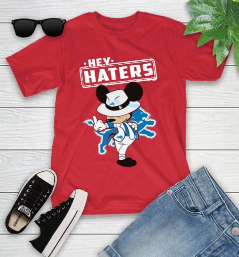 NFL Hey Haters Mickey Football Sports Detroit Lions Youth T-Shirt 13