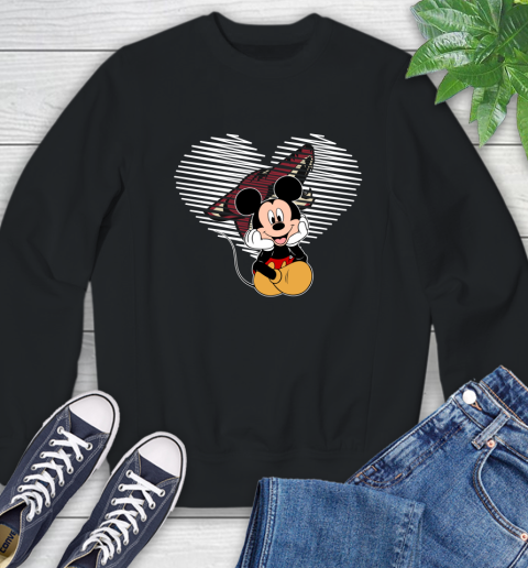 NHL Arizona Coyotes The Heart Mickey Mouse Disney Hockey Sweatshirt