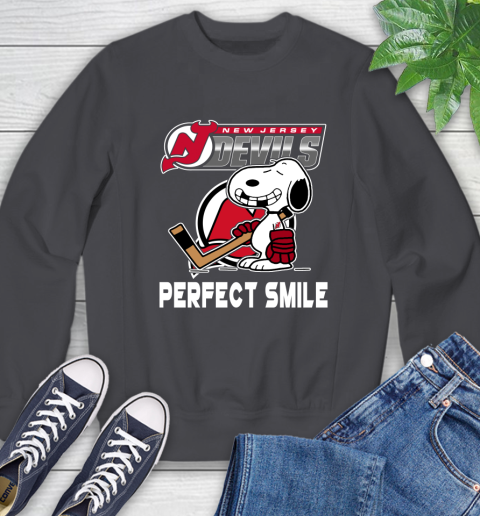 NHL New Jersey Devils Snoopy Perfect Smile The Peanuts Movie Hockey T Shirt Sweatshirt 6
