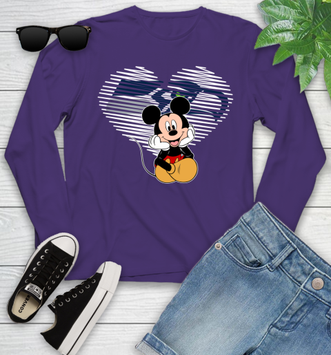 NFL Seattle Seahawks The Heart Mickey Mouse Disney Football T Shirt_000 Youth Long Sleeve 4