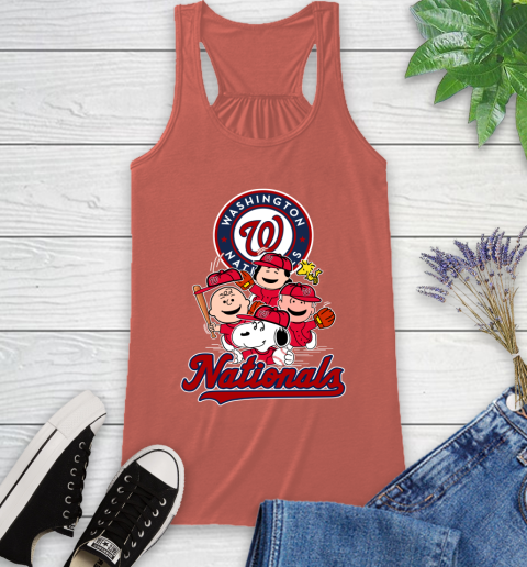 MLB Washington Nationals Snoopy Charlie Brown Woodstock The Peanuts Movie Baseball T Shirt_000 Racerback Tank 3