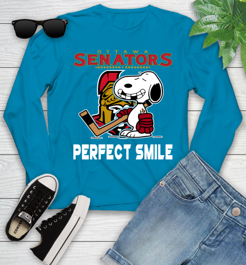 NHL New York Rangers Snoopy Perfect Smile The Peanuts Movie Hockey T Shirt Youth Long Sleeve 8