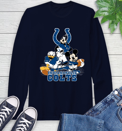 NFL Indianapolis Colts Mickey Mouse Donald Duck Goofy Football Shirt Long Sleeve T-Shirt 3