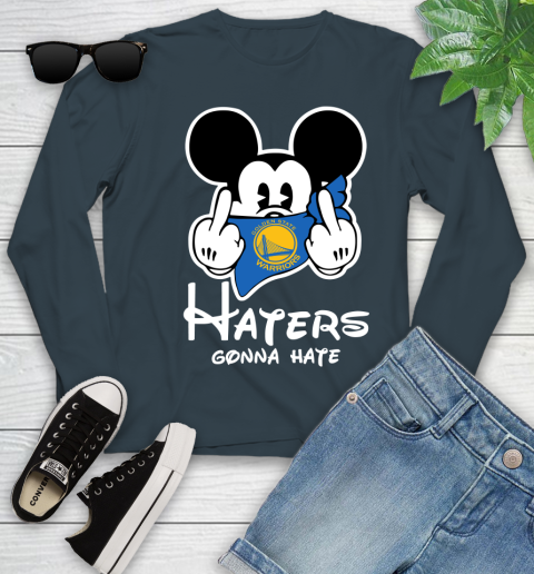 NBA Golden State Warriors Haters Gonna Hate Mickey Mouse Disney Basketball T Shirt Youth Long Sleeve 9