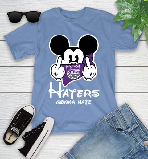 NBA Sacramento Kings Haters Gonna Hate Mickey Mouse Disney Basketball T Shirt Youth T-Shirt 15