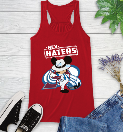 NHL Hey Haters Mickey Hockey Sports Colorado Avalanche Racerback Tank 5