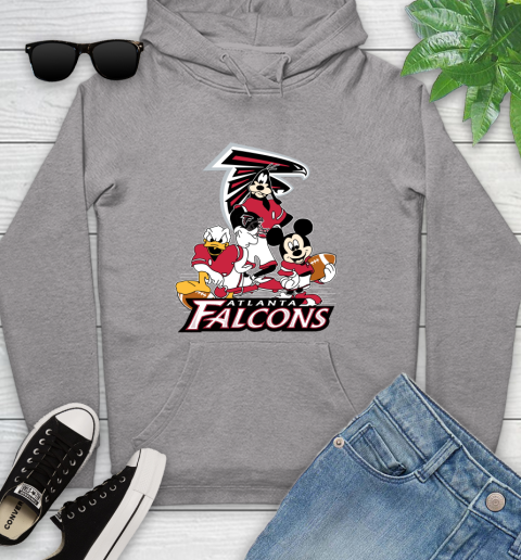 NFL Atlanta Falcons Mickey Mouse Donald Duck Goofy Football Shirt Youth Hoodie - Image 7