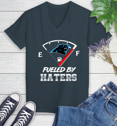 Carolina Panthers NFL Football Fueled By Haters Sports Women's V-Neck T-Shirt 8