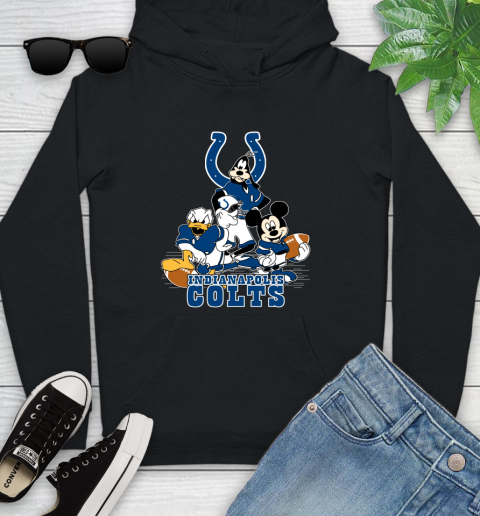 NFL Indianapolis Colts Mickey Mouse Donald Duck Goofy Football Shirt Youth Hoodie
