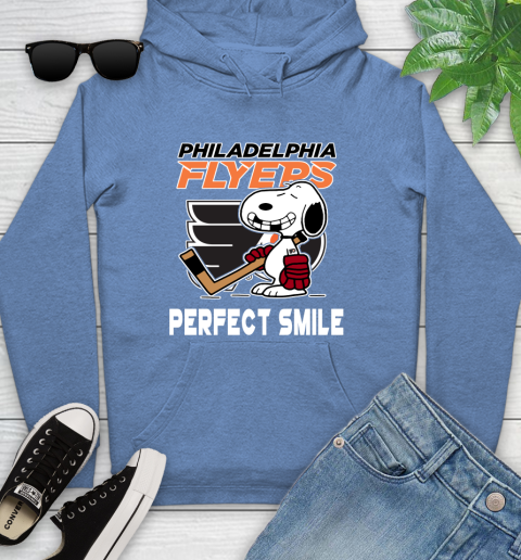 NHL Philadelphia Flyers Snoopy Perfect Smile The Peanuts Movie Hockey T Shirt Youth Hoodie 13