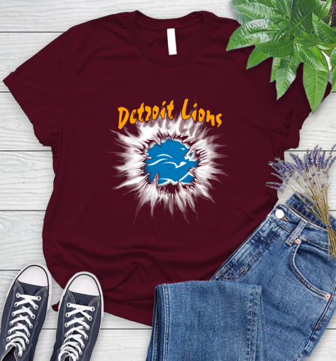 Detroit Lions NFL Football Adoring Fan Rip Sports Women's T-Shirt 7