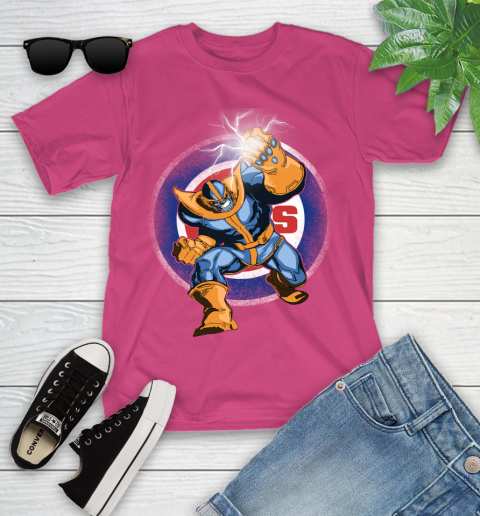 Chicago Cubs MLB Baseball Thanos Avengers Infinity War Marvel Youth T-Shirt 11