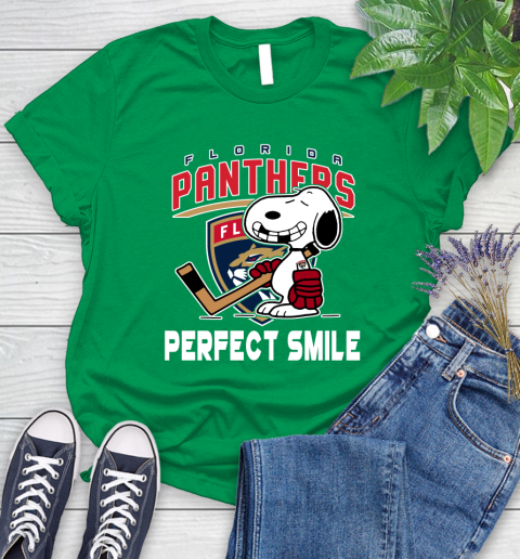 NHL Florida Panthers Snoopy Perfect Smile The Peanuts Movie Hockey T Shirt Women's T-Shirt 9