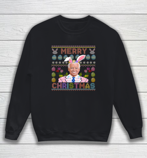 Funny Anti Joe Biden Merry Christmas Ugly Sweater Confused Easter Sweatshirt