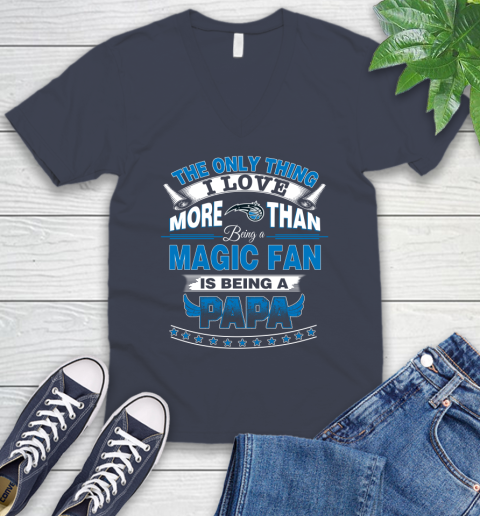 NBA The Only Thing I Love More Than Being A Orlando Magic Fan Is Being A Papa Basketball V-Neck T-Shirt 8
