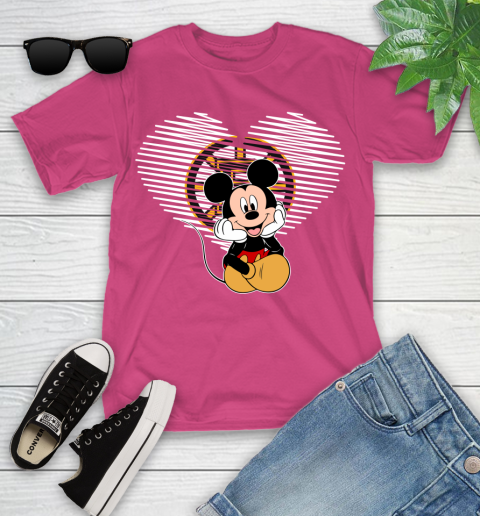 NHL Boston Bruins The Heart Mickey Mouse Disney Hockey Youth T-Shirt 11