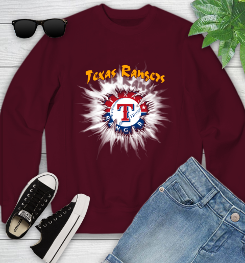 Texas Rangers MLB Baseball Adoring Fan Rip Sports Youth Sweatshirt 4