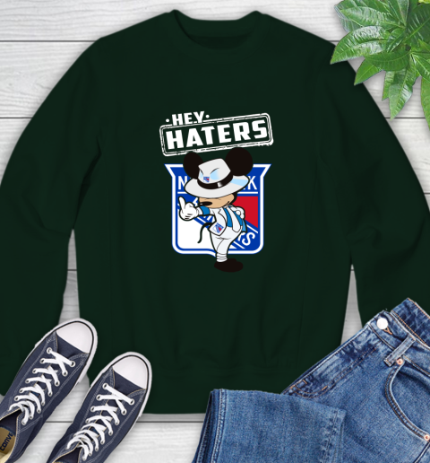 NHL Hey Haters Mickey Hockey Sports New York Rangers Sweatshirt 12
